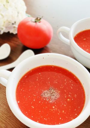 30秒でできる!塩麹の冷製トマトスープ-レシピのメイン写真