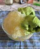 暑い夏にピッタリオレンジ抹茶アイスかき氷