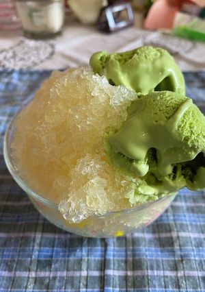 暑い夏にピッタリオレンジ抹茶アイスかき氷-レシピのメイン写真