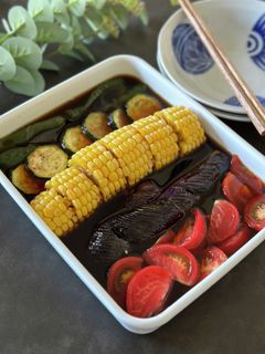 【夏野菜の揚げ浸し】めんつゆで簡単!-レシピのメイン写真