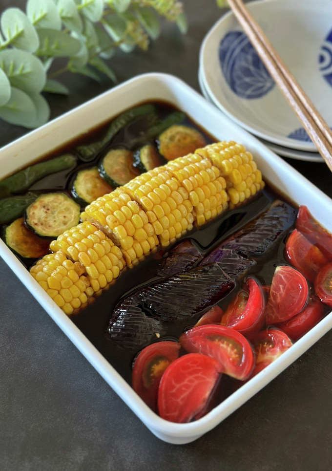 【夏野菜の揚げ浸し】めんつゆで簡単！-レシピのメイン写真