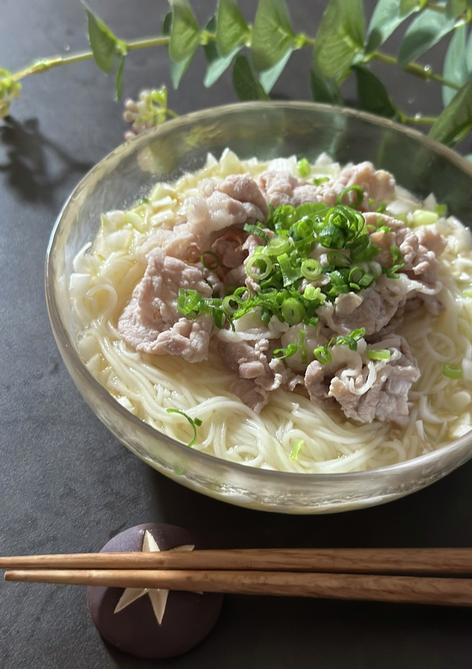 【ネギ塩豚そうめん】そうめんアレンジ-レシピのメイン写真
