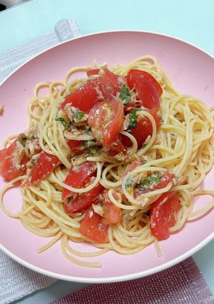 トマト大葉ツナの冷製パスタ-レシピのメイン写真