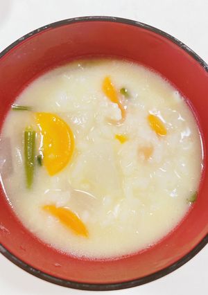 冷蔵庫にある野菜で卵雑炊♡たまご粥-レシピのメイン写真