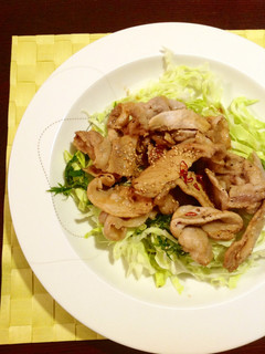中華風生姜焼きのせキャベツのサラダ♬-レシピのメイン写真