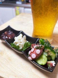 夏にぴったり!タコと胡瓜の梅肉和え-レシピのメイン写真