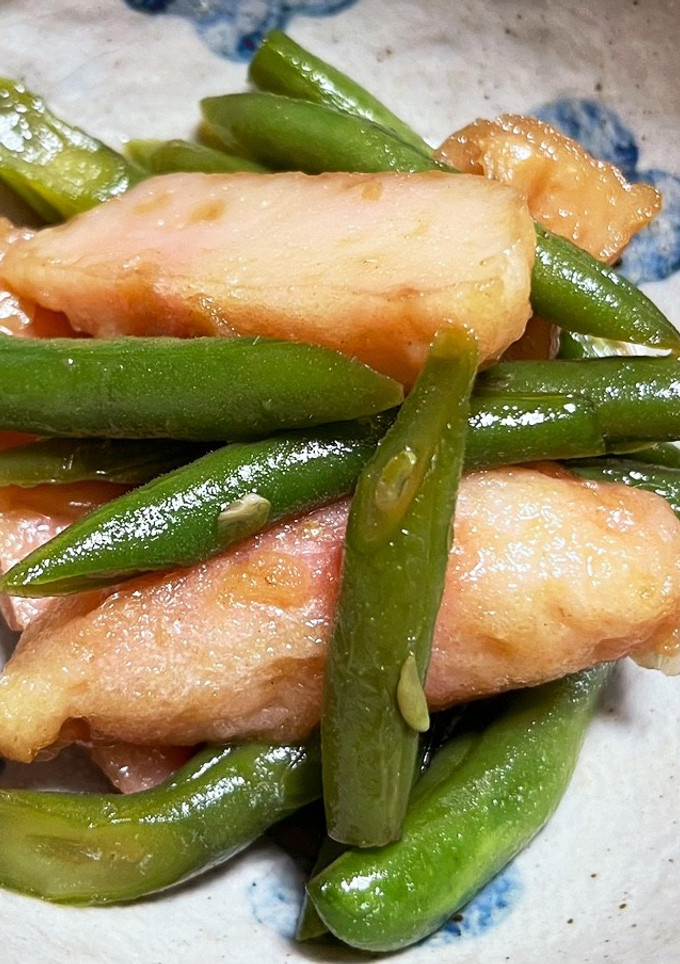 いんげんとちぎり揚げ煮-レシピのメイン写真