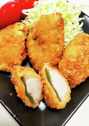 ピーマンの肉詰めフライ♡サクふわっ♪-レシピのメイン写真