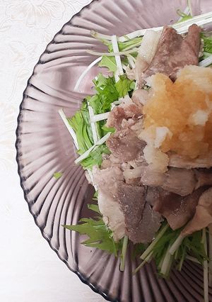 簡単★豚肉と水菜のめんつゆサラダ-レシピのメイン写真