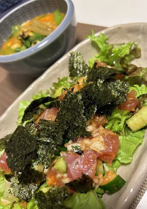 食べ応え抜群！マグロで韓国風サラダ-レシピのメイン写真