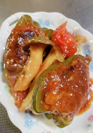 超〜簡単！ピーマン肉詰めケチャップ味-レシピのメイン写真