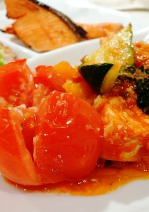 簡単冷蔵庫のお野菜とチキンオーブン焼き-レシピのメイン写真