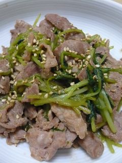 豚肉と三つ葉のオイスターソース炒め-レシピのメイン写真