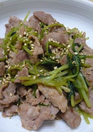 豚肉と三つ葉のオイスターソース炒め-レシピのメイン写真
