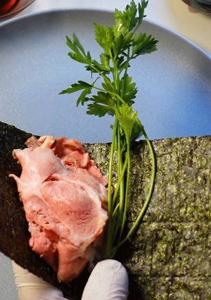 ジューシー煮豚の手巻き寿司 ： 低温調理-レシピのメイン写真