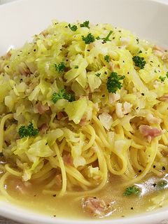 簡単!ワンパンでキャベツのスープパスタ-レシピのメイン写真