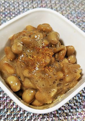 3分で完成!なめ茸と七味のおつまみ納豆-レシピのメイン写真
