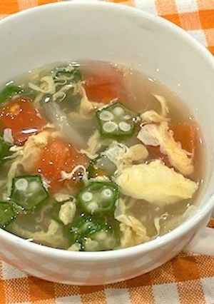 オクラとトマトの中華スープ-レシピのメイン写真