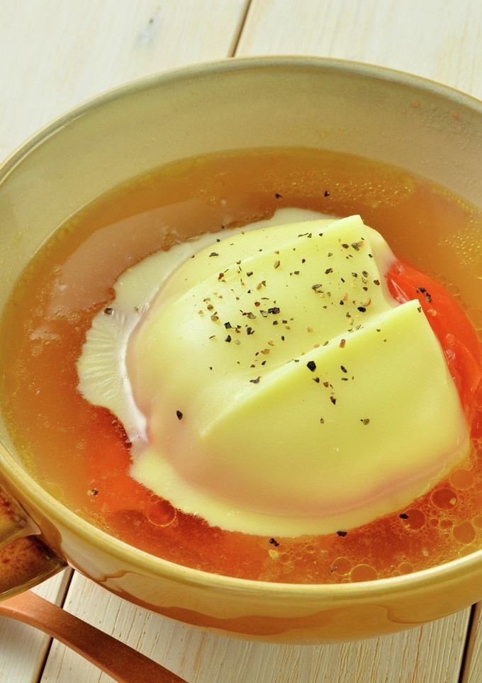 まるごとトマトスープのチーズのせ-レシピのメイン写真