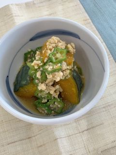 かぼちゃとオクラのそぼろあんかけ-レシピのメイン写真