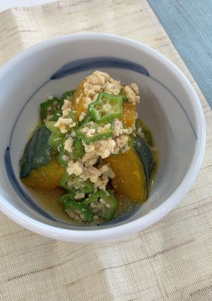 かぼちゃとオクラのそぼろあんかけ-レシピのメイン写真