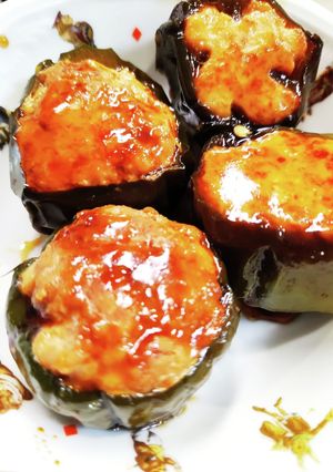 ピーマンの肉詰めの照り焼き-レシピのメイン写真