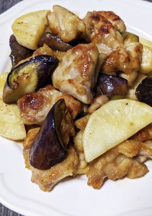 鶏もも肉となすと蕪のドレッシング炒め-レシピのメイン写真