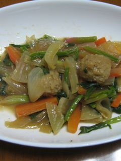 鶏団子と野菜の炒め煮-レシピのメイン写真