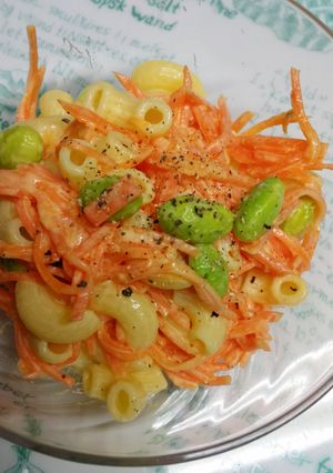 人参とむき枝豆の3色マカロニサラダ-レシピのメイン写真