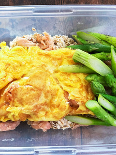 糖質オフ弁当/シャケ飯風とめんたい卵焼き-レシピのメイン写真