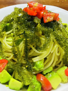 海ぶどうとアボカドの和風パスタ♡-レシピのメイン写真