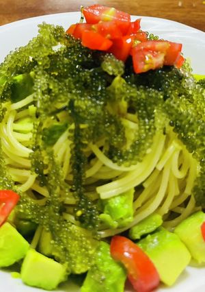 海ぶどうとアボカドの和風パスタ♡-レシピのメイン写真