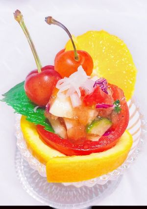 夏野菜のシークワーサーポン酢ゼリー寄せ-レシピのメイン写真
