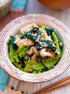 小松菜と油揚げの味噌胡麻和え-レシピのメイン写真