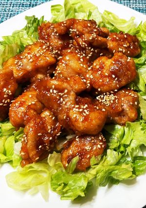 鶏もも肉の甘辛炒め ピリ辛&揚げずに-レシピのメイン写真