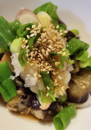 なすと焼きさばでさっぱりポン酢炒め-レシピのメイン写真