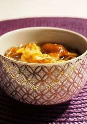 お汁もうまい。つまみの貝ひもで、なめこ煮-レシピのメイン写真