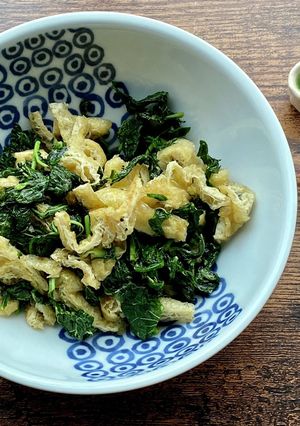 青森発♡山菜みずの葉の醤油炒め-レシピのメイン写真