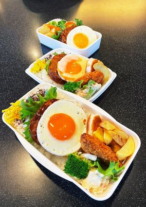高校生弁当2023 6月22ハンバーグ-レシピのメイン写真