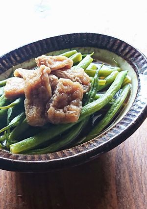 ご飯のおとも♡インゲンと油揚げの煮物-レシピのメイン写真