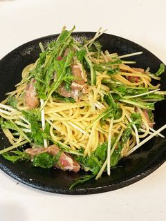 生ハムと水菜の混ぜるだけ☆パスタ-レシピのメイン写真