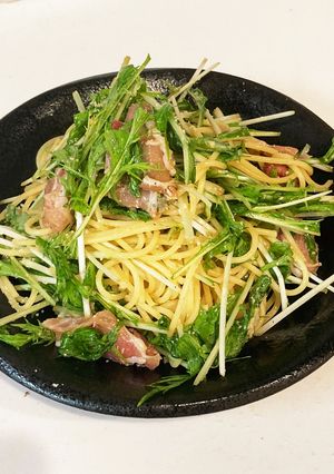 生ハムと水菜の混ぜるだけ☆パスタ-レシピのメイン写真