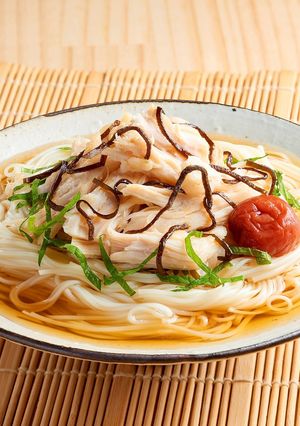 塩こんぶでぶっかけサラダチキンそうめん-レシピのメイン写真