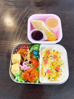 チーズハンバーグ弁当☆幼稚園用☆3歳-レシピのメイン写真