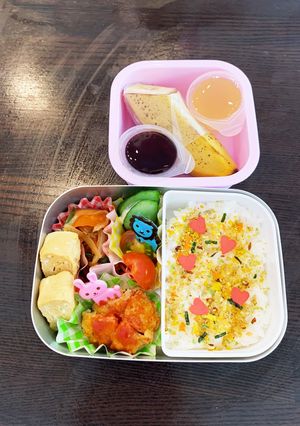 チーズハンバーグ弁当☆幼稚園用☆3歳-レシピのメイン写真