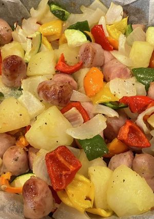 夏野菜とあるものでカラフルオーブン焼き-レシピのメイン写真