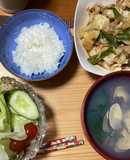 蛤と三つ葉のお吸い物と回鍋肉♩