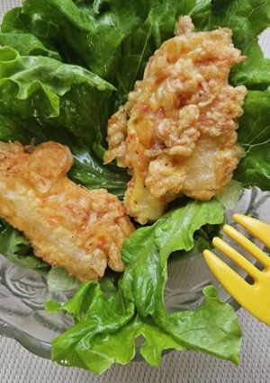 朝食に・山芋と桜えびのかき揚げサラダ！-レシピのメイン写真
