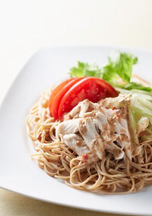 大豆麺でヘルシー！バンバンジー風冷やし麺-レシピのメイン写真