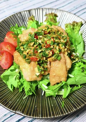 大葉にんにくだれの油淋鶏風-レシピのメイン写真